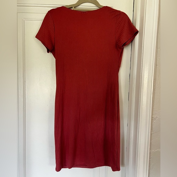 Livi by Olivia Rae Red Ribbed Knit Mini Dress | Size M | Short Sleeve Bodycon - Picture 7 of 7